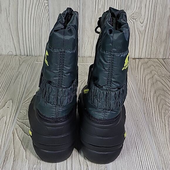 Sorel Flurry Winter Snow Boots Green Black Waterproof Kids Toddler Size 9 NIB - Picture 7 of 14